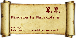 Mindszenty Malakiás névjegykártya